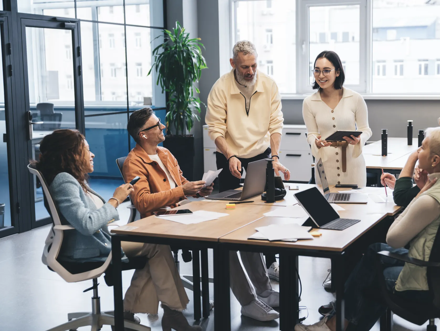 team of people working