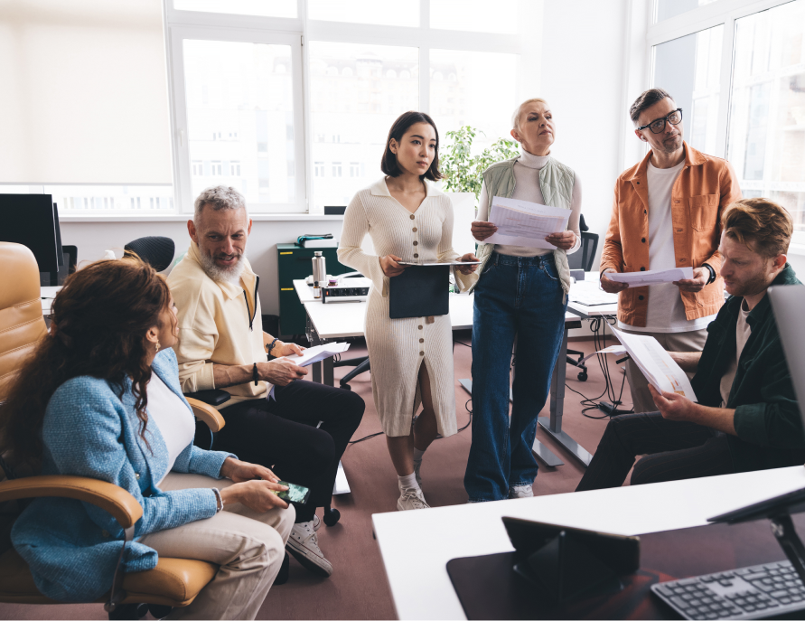 team of people working